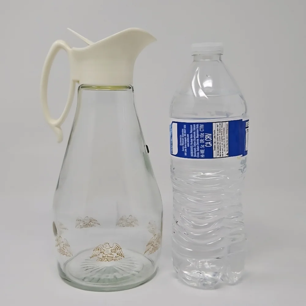 Vintage Log Cabin Glass Maple Syrup Dispenser